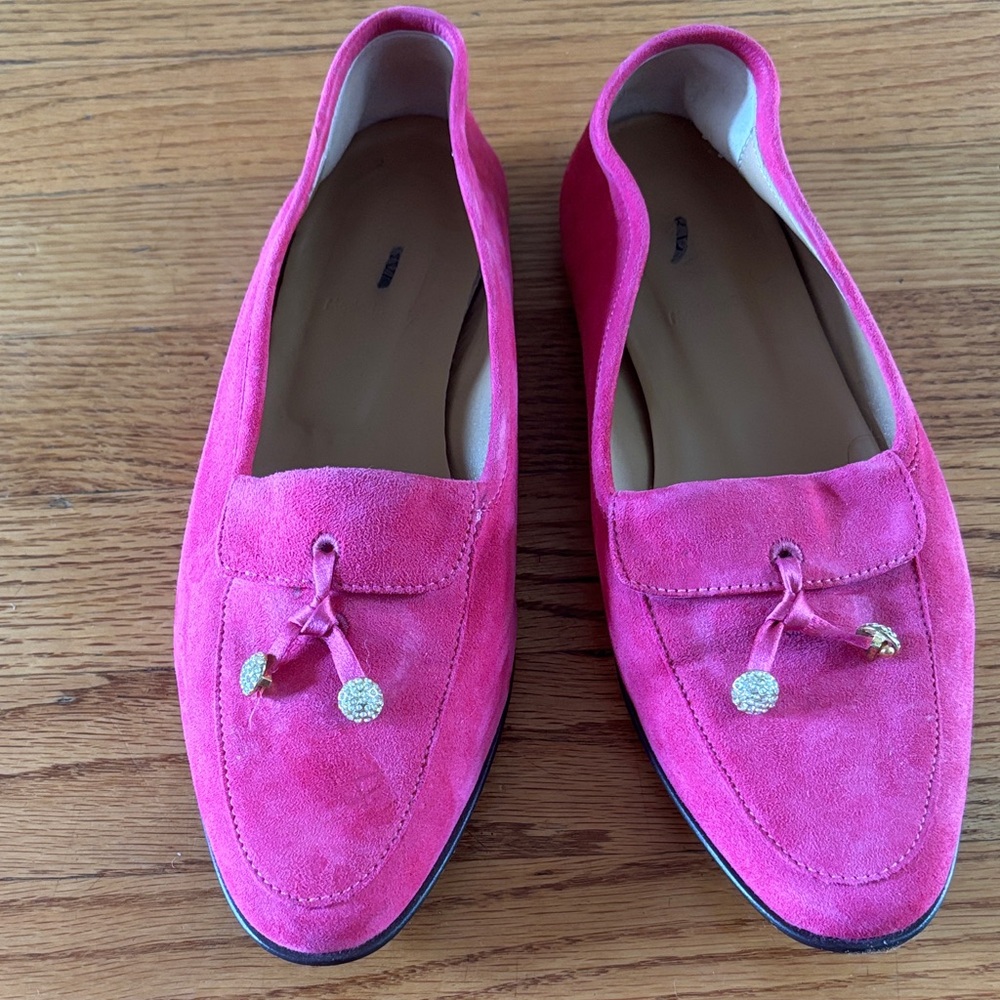 J. Crew Pink Flats with Bow Detail